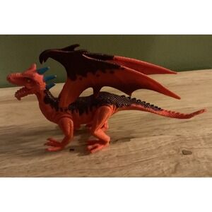 Red Dragon with Blue Horns with moving‎ legs and head, 8.5 inches Long